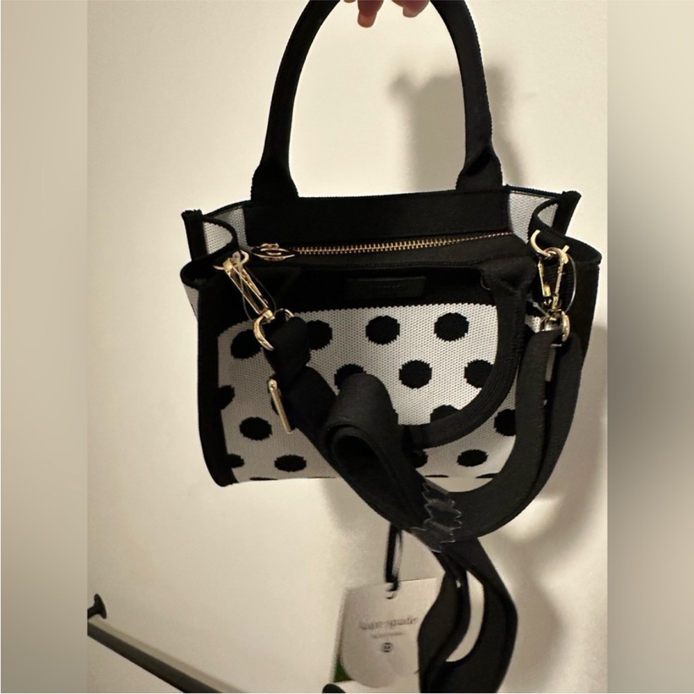 NWT Kate Spade x Target Black and White Polka Dot Tote Bag - Picture 8 of 8